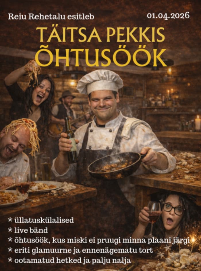 Täitsa pekkis õhtusöök flaier