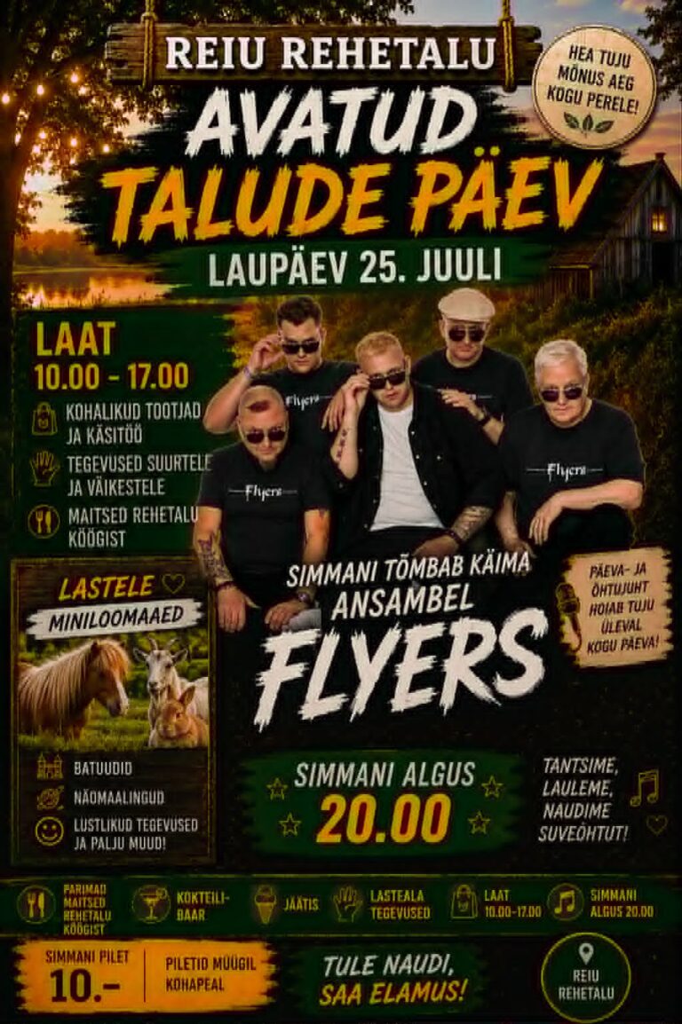 Avatud talude päev reiu rehetalus 2026 juuli - laat + simman